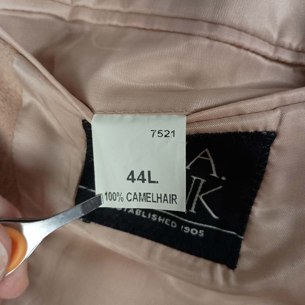 Jos A Bank 44L 100%‎ Camel Hair Beige Mens Blazer - Picture 13 of 13